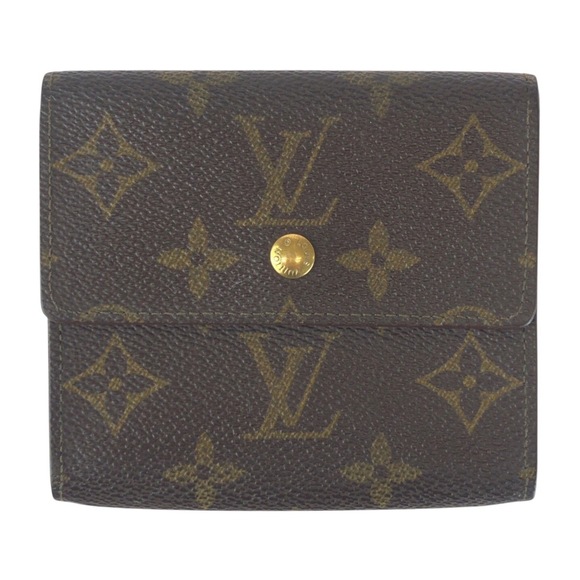 LOUIS VUITTON Monogram Porte-Monnaie Bi-Carte Credit Brown with Gold Hardware... - Picture 1 of 10